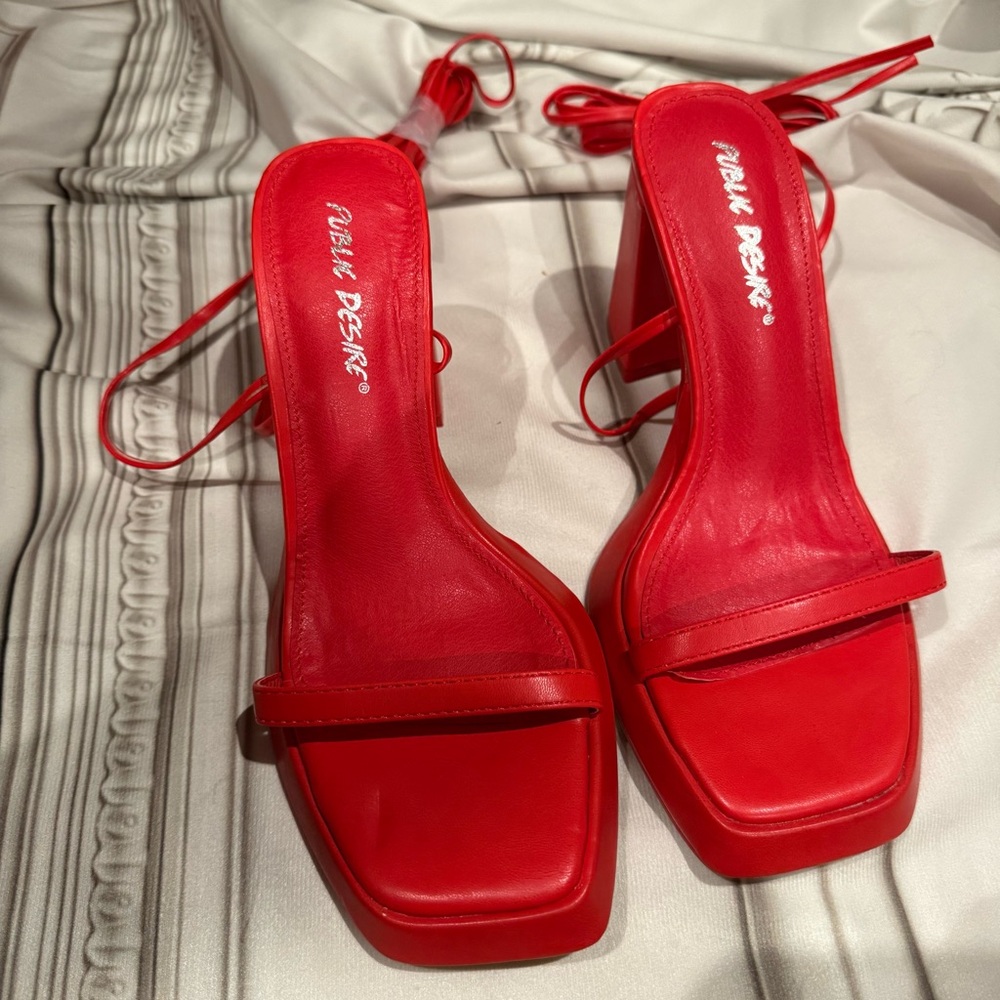 Public Desire Red Women's Heels (dolls kill)